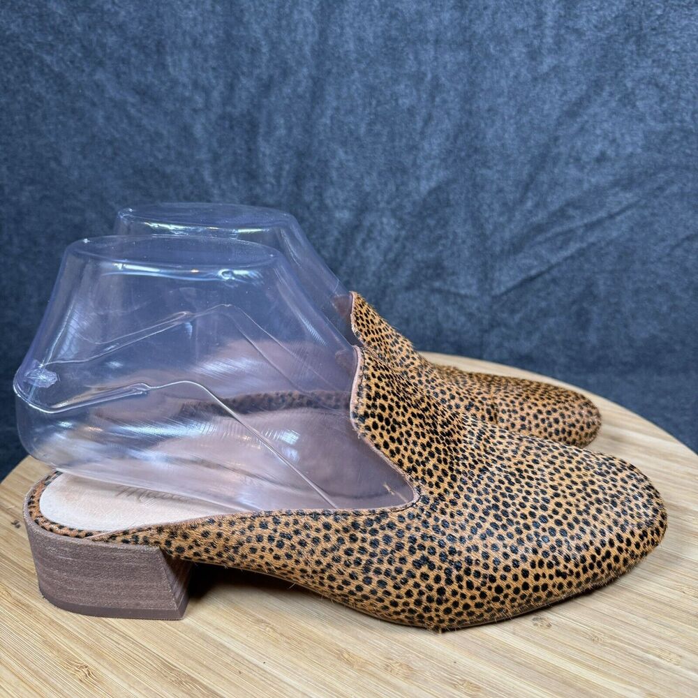 Madewell Women The‎ Willa Mule Shoes Size 6 Brown Spotted Calf Hair Leather Slip